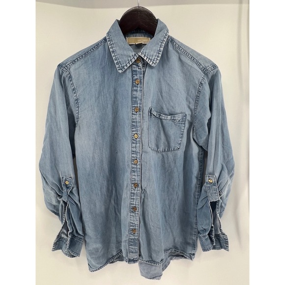 MICHAEL Michael Kors Tops - MICHAEL Michael Kors Womens Denim Shirt Blue Long Sleeve Button Up Size S